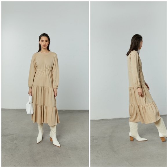 OAK + FORT Dresses & Skirts - Oak + Fort tiered cotton midi dress size S